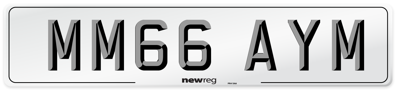 MM66 AYM Number Plate from New Reg